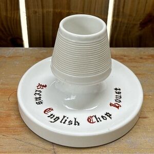 Vintage Keen’s English Chop House Striker & Match Well Manhattan Landmark 4.25”H